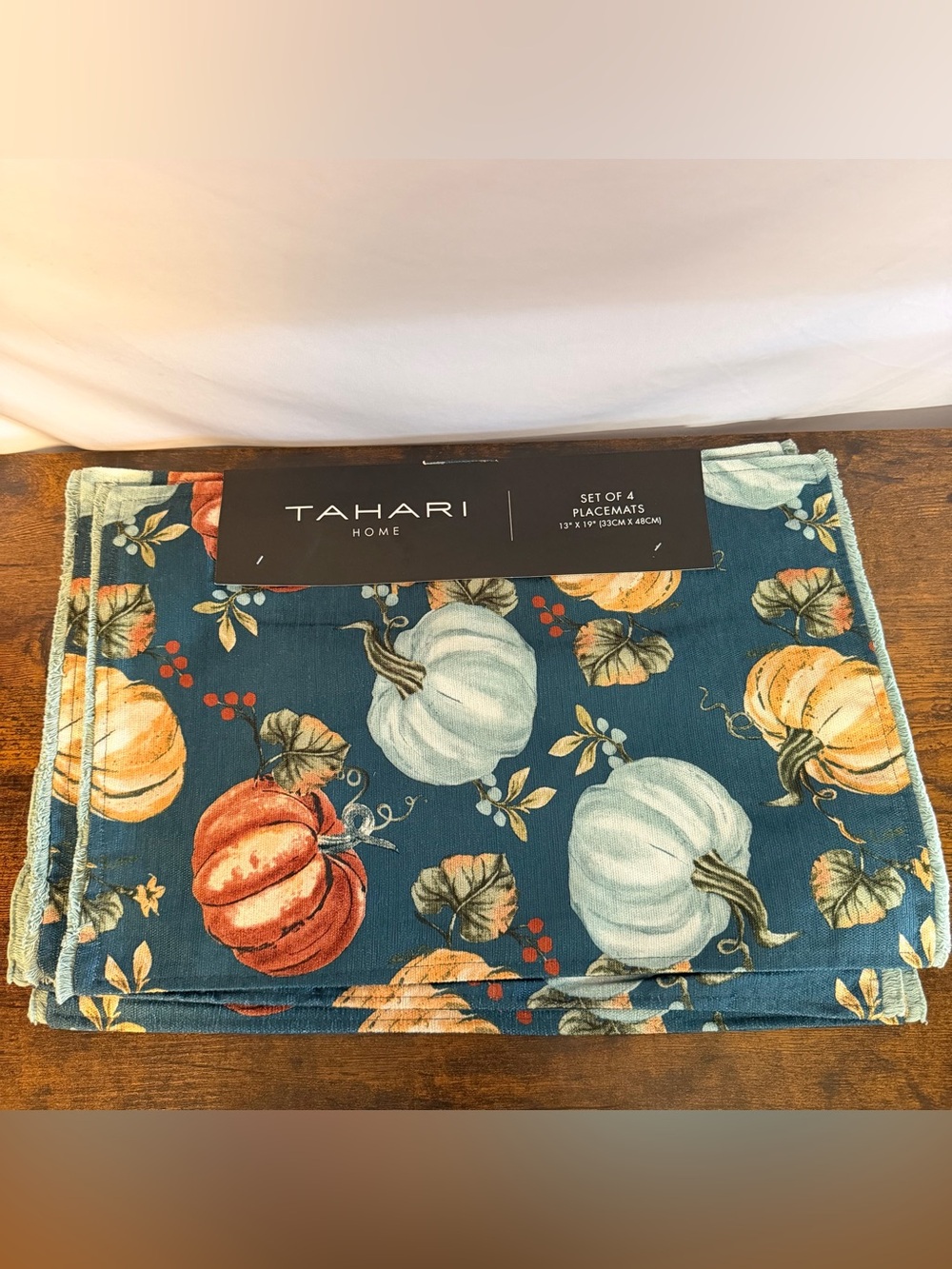 Tahari Fall Pumpkin Fall Placemats Set Of 4 Thanksgiving